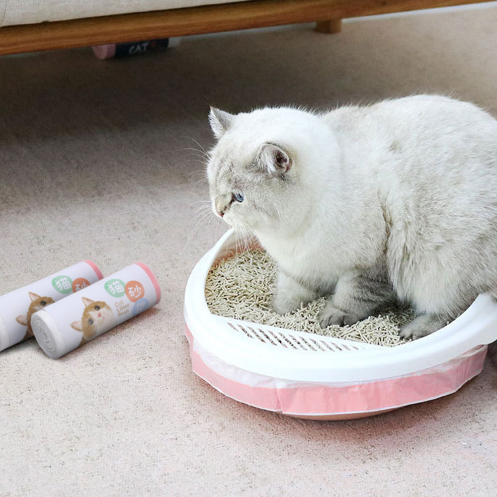 Drawstring Cat Litter Box Liners – Leak-Proof, Disposable & Easy to Use, 12 Count Roll