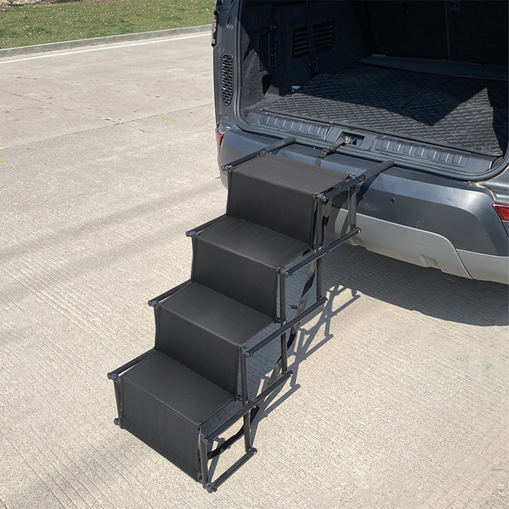 Lightweight Folding Pet Stairs - Adjustable Telescopic Ladder for Cats & Dogs