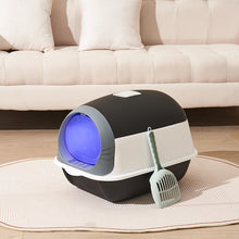 Detachable Cat Litter Box with Built-in UV Sterilizer Lamp and Two-Way Access