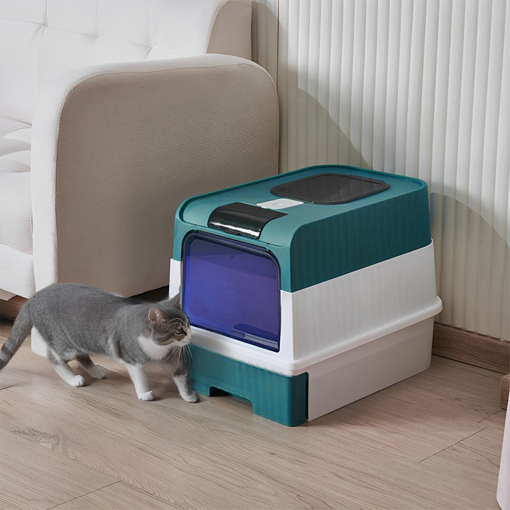Enclosed Cat Litter Box with UV Sterilization – Hygienic & Odour-Controlled Design