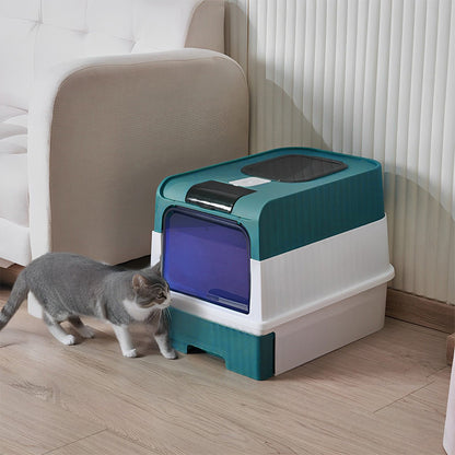 Enclosed Cat Litter Box with UV Sterilization – Hygienic & Odour-Controlled Design
