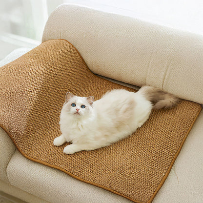 Non-Slip Pseudo-Sisal Cat Scratching Mat – Versatile Floor Protector and Play Pad for Pets