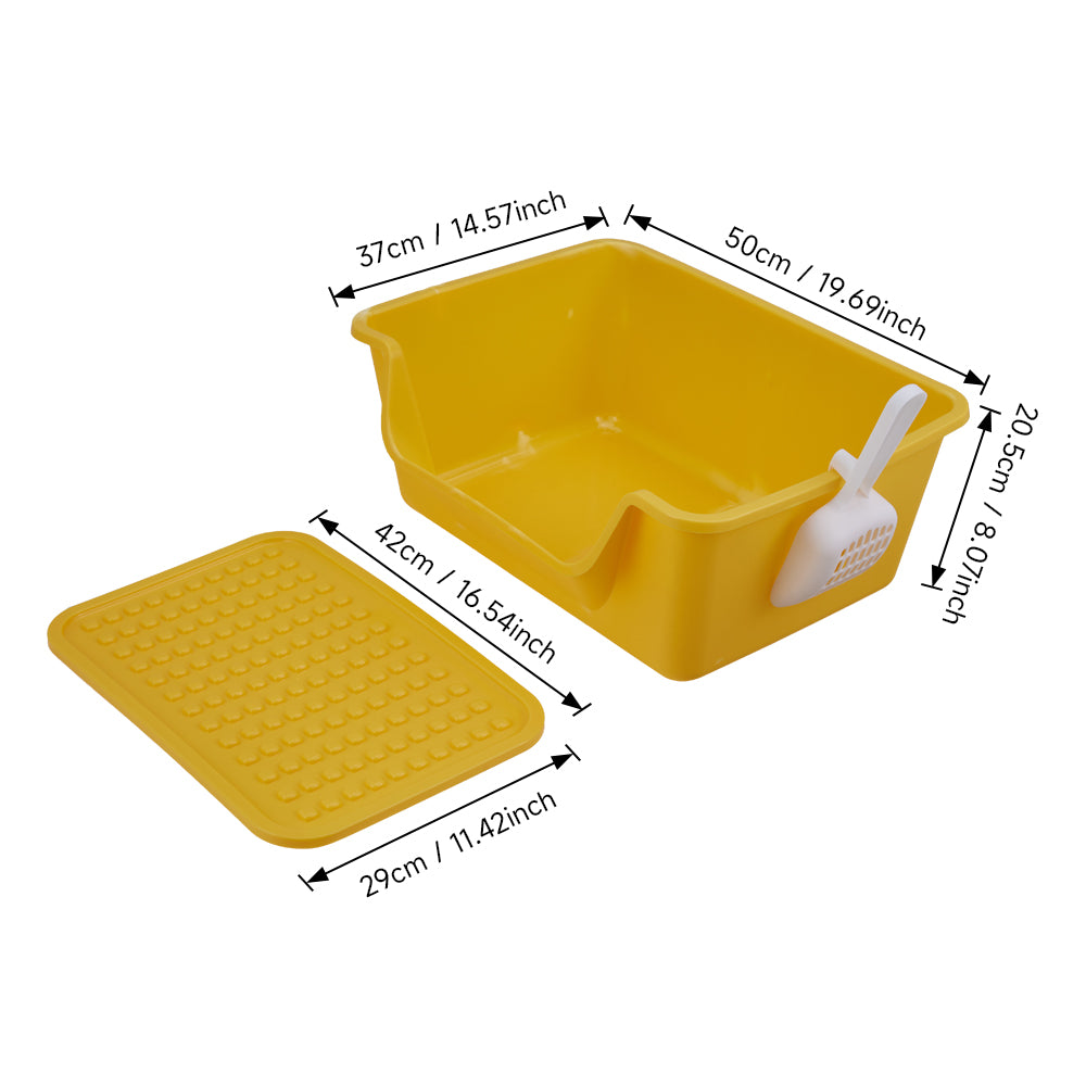 Large Anti-Splash Cat Litter Box with Mat and Scoop – Easy Access & Mess-Free Design