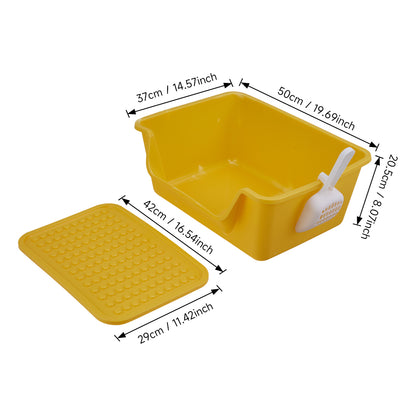 Large Anti-Splash Cat Litter Box with Mat and Scoop – Easy Access & Mess-Free Design