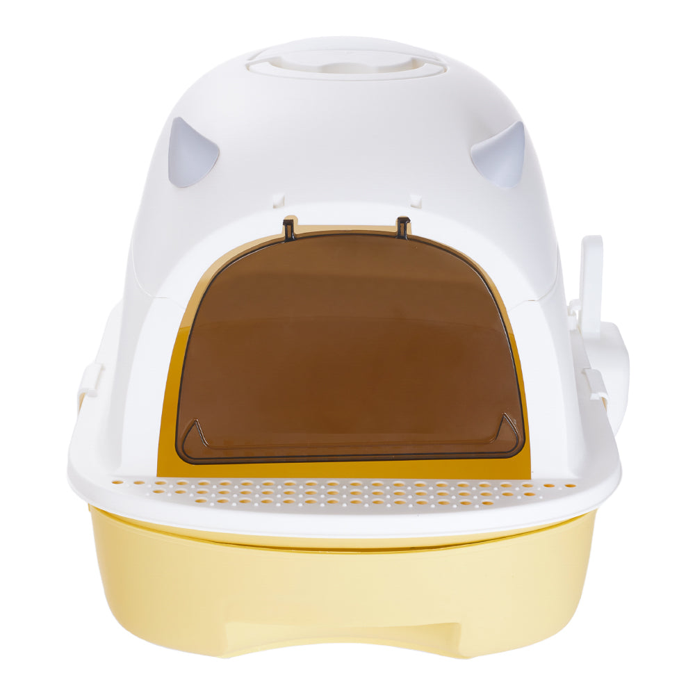 Fully Enclosed Cat Litter Box with Pull-Out Drawer and Deodorizer – Space-Saving, Odour-Reducing Design