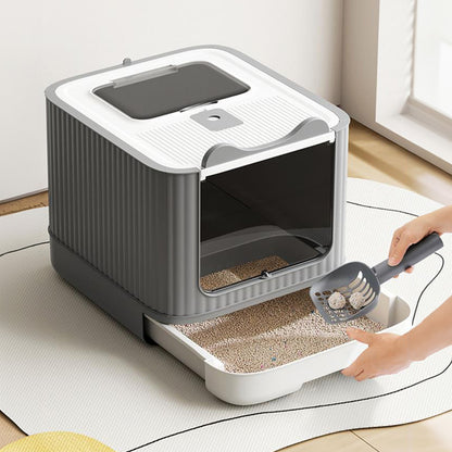 Large Foldable Cat Litter Box – Multi-Mode with UV Sterilization and Odour Control