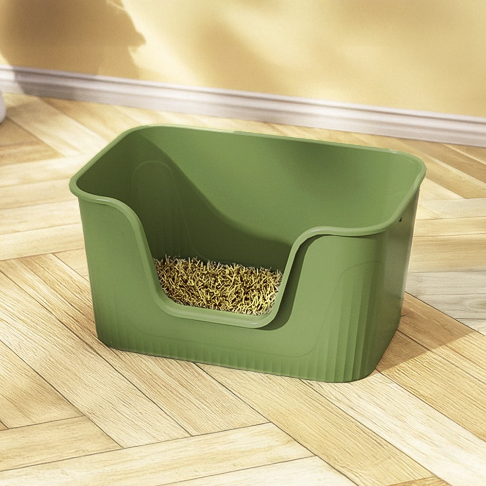 Open Top Cat Litter Box with Scoop – Easy Entry & Spill-Proof Design