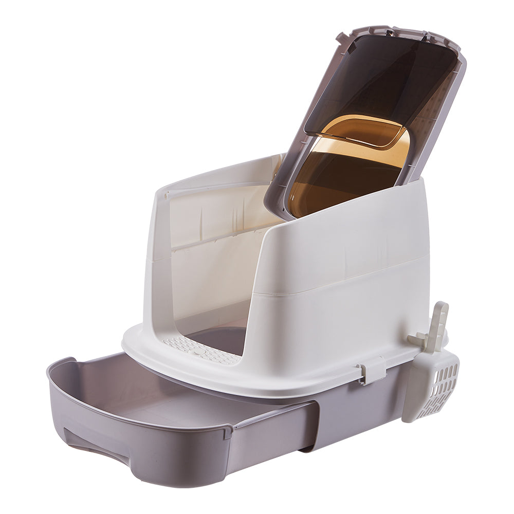 Enclosed Cat Litter Box with Top Deodorizer – Spacious, Odour Control, and Easy to Clean