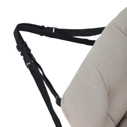 Light Grey Travel Pet Bed with Storage Pockets – Cozy Car Seat Protector with Safety Straps