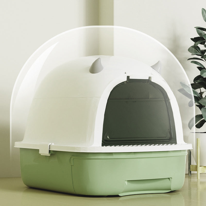 Fully Enclosed Cat Litter Box with Pull-Out Drawer and Deodorizer – Space-Saving, Odour-Reducing Design