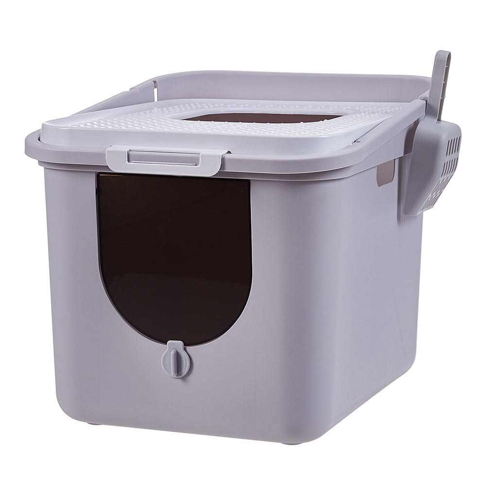 Enclosed Cat Litter Box with Top-Mounted Deodorizer – Spacious, Leak-Proof, and Easy-Clean Design