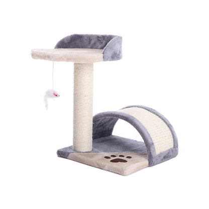 Multi-Level Cat Scratching Post – Sisal Arch with Plush Perch and Dangling Toys