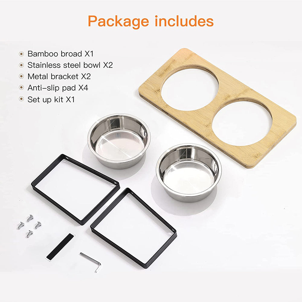 Elevated Dual-Bowl Pet Feeder – Stylish & Comfortable Feeding Stand for Cats and Dogs