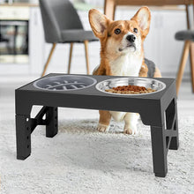 Adjustable Elevated Pet Feeder with Dual Stainless Steel Bowls and Foldable Stand