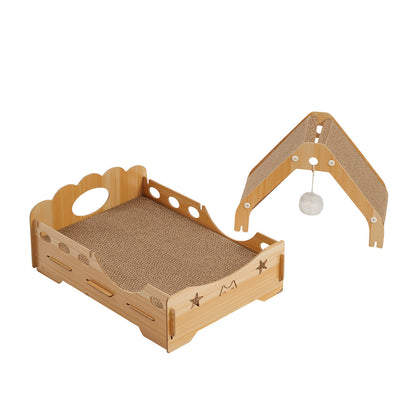 Multi-Functional Cat Scratching Board with Hanging Toy Ball – Durable, Interactive Resting House for Cats