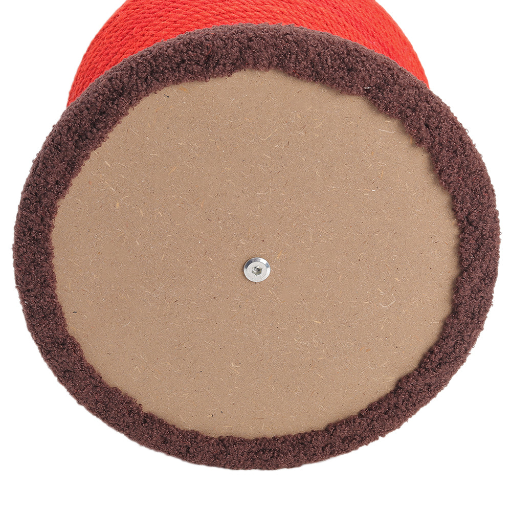 Sisal Mushroom Cat Scratching Post – Freestanding Claw Sharpener with Plush Base and Hanging Toys