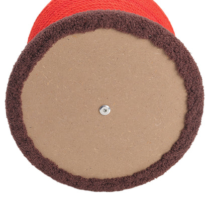 Sisal Mushroom Cat Scratching Post – Freestanding Claw Sharpener with Plush Base and Hanging Toys