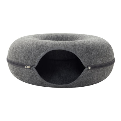 3-in-1 Felt Cat Tunnel Bed – Cozy Play Tunnel & Resting Space for Cats