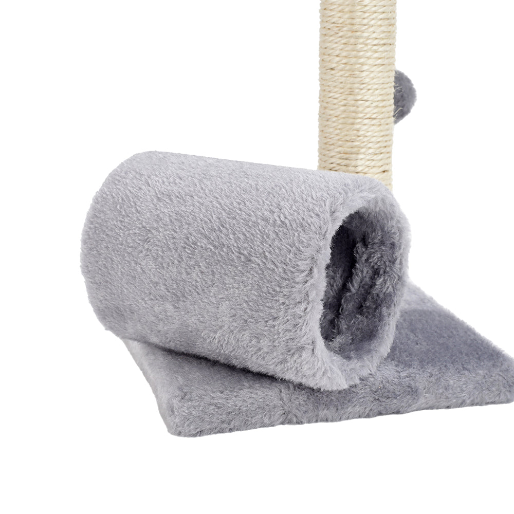 3-in-1 Cat Scratching Post with Plush Tunnel & Hanging Ball Toys – Compact Activity Center for Kittens