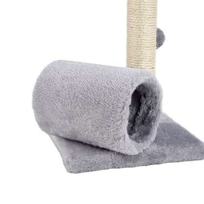 3-in-1 Cat Scratching Post with Plush Tunnel & Hanging Ball Toys – Compact Activity Center for Kittens
