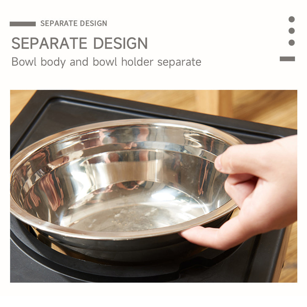 Height Adjustable Pet Bowl Stand with 2 Stainless Steel Bowls – Portable, Hygienic, Non-Slip Design