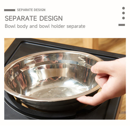 Height Adjustable Pet Bowl Stand with 2 Stainless Steel Bowls – Portable, Hygienic, Non-Slip Design