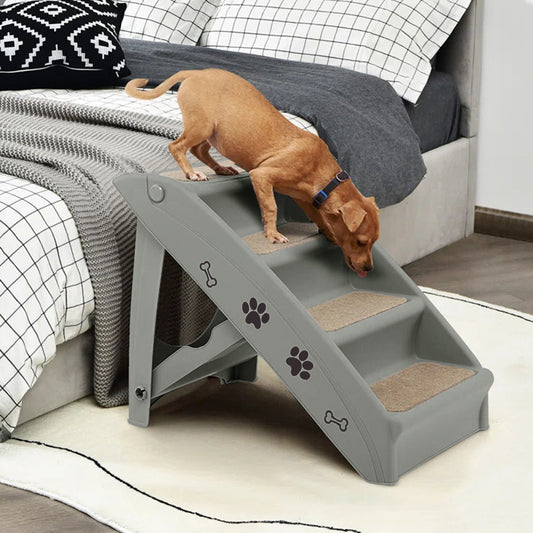 4-Step Plastic Foldable Pet Stair – Durable & Non-Slip Indoor Climbing Ladder for Pets