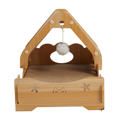 Multi-Functional Cat Scratching Board with Hanging Toy Ball – Durable, Interactive Resting House for Cats