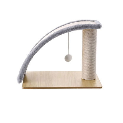 Slope-Design Sisal Cat Scratching Post with Hanging Ball and Back Scratcher
