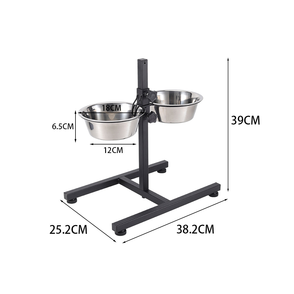 Adjustable Double-Bowl Pet Feeder – Elevated Stand for Cats & Dogs, Anti-Slip & Hygienic Design