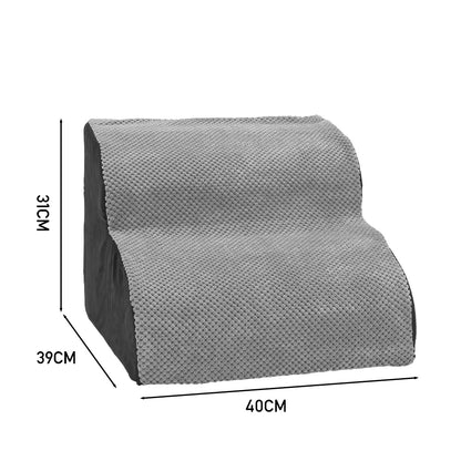 Soft Pet Stairs with Non-Slip Base – 2/3/4-Step Foam Ramp with Removable Washable Cover