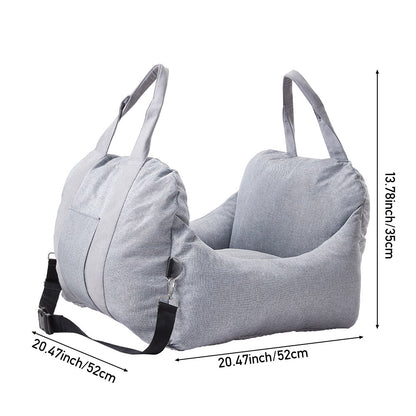 Travel Pet Car Seat – Light Grey, Washable & Durable