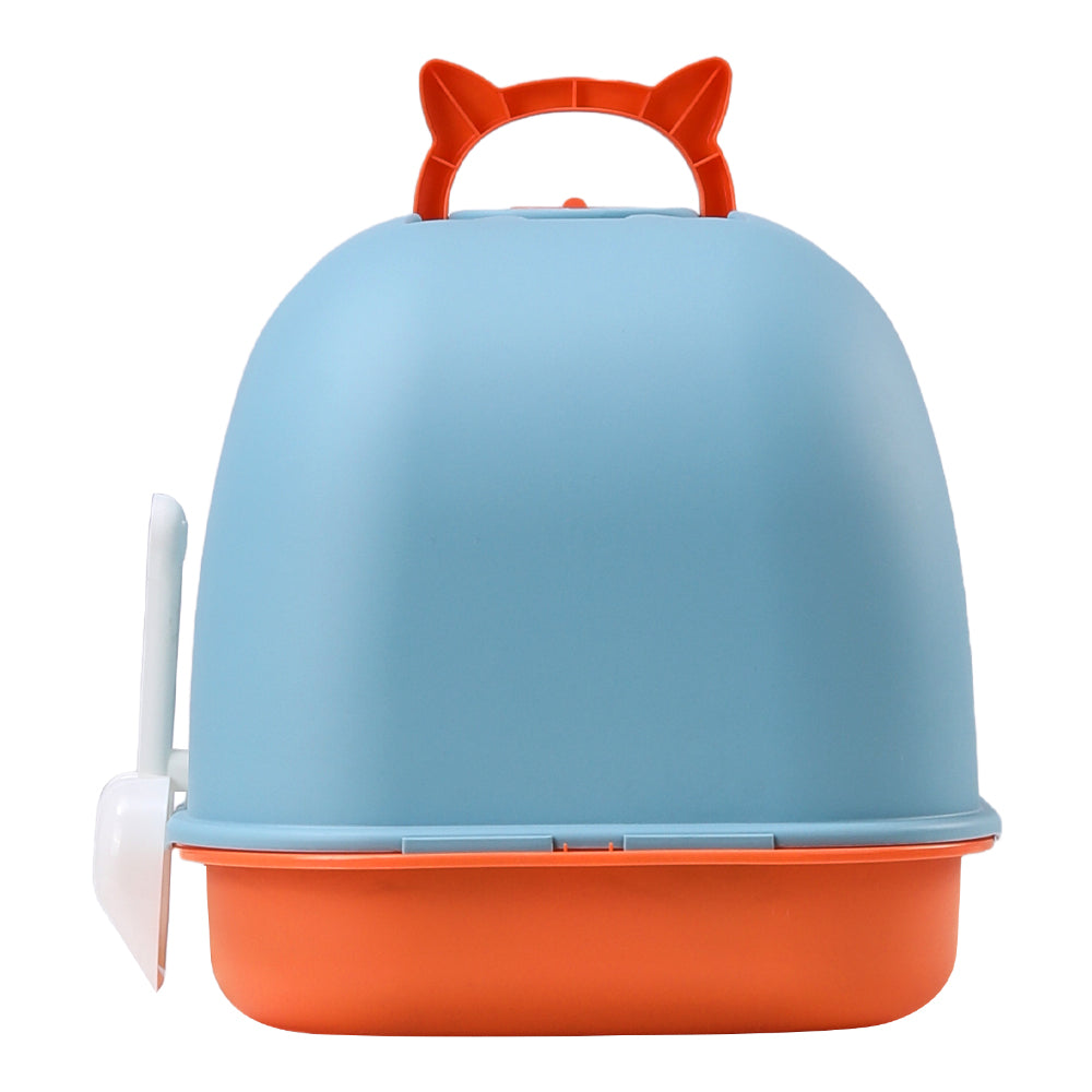 Durable Flip-Top Cat Litter Box with Odour Control & Scoop