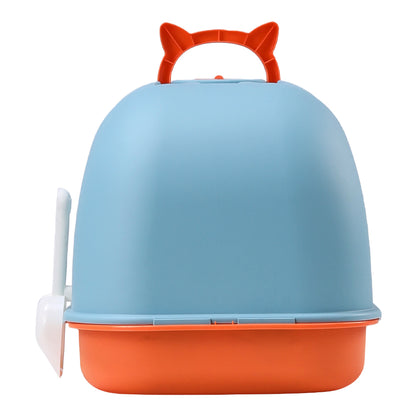Durable Flip-Top Cat Litter Box with Odour Control & Scoop