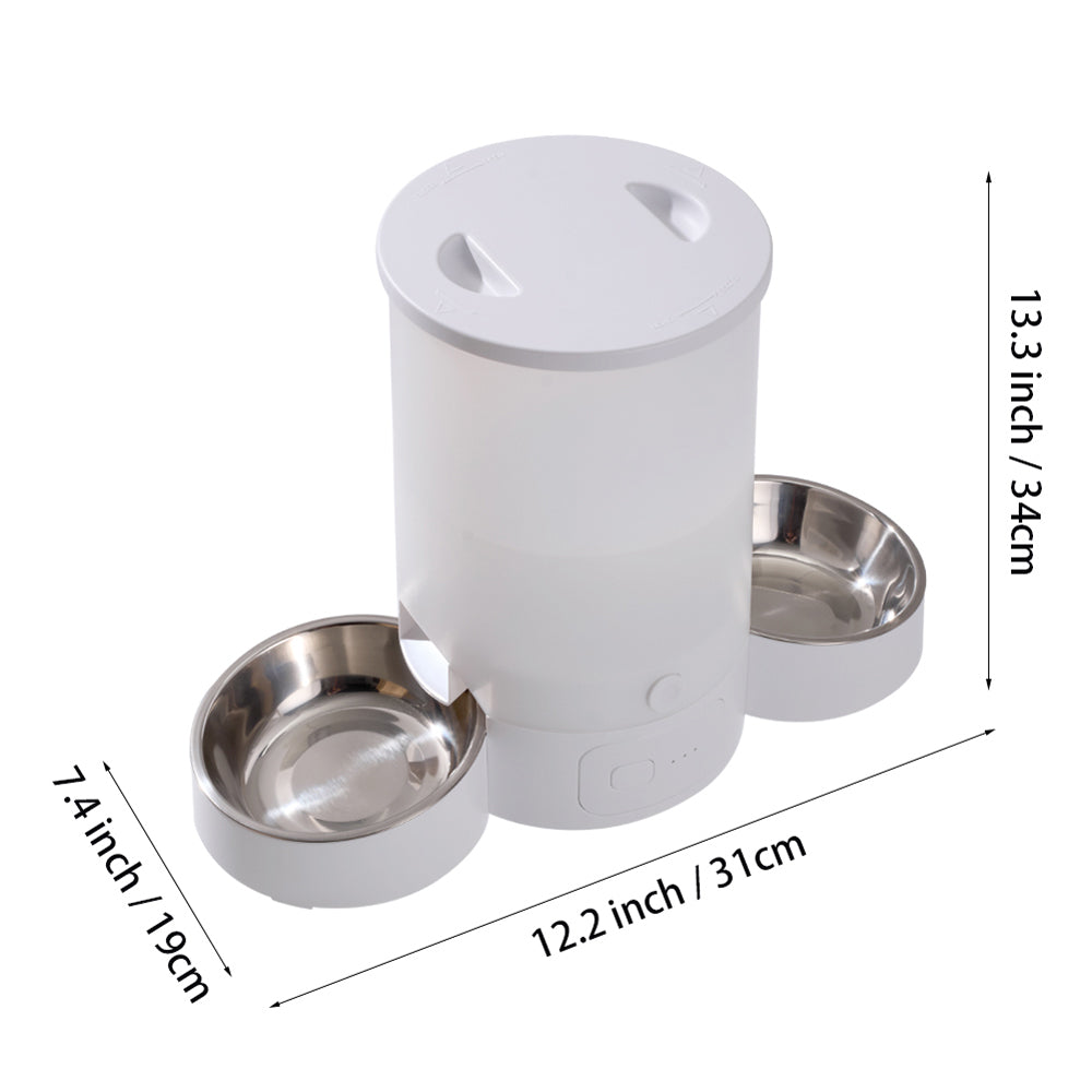3L Dual Bowl Smart Pet Feeder – App Control, Voice Recording & Anti-Jam Design