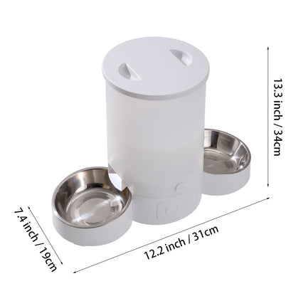 3L Dual Bowl Smart Pet Feeder – App Control, Voice Recording & Anti-Jam Design