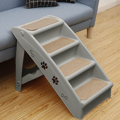 4-Step Plastic Foldable Pet Stair – Durable & Non-Slip Indoor Climbing Ladder for Pets