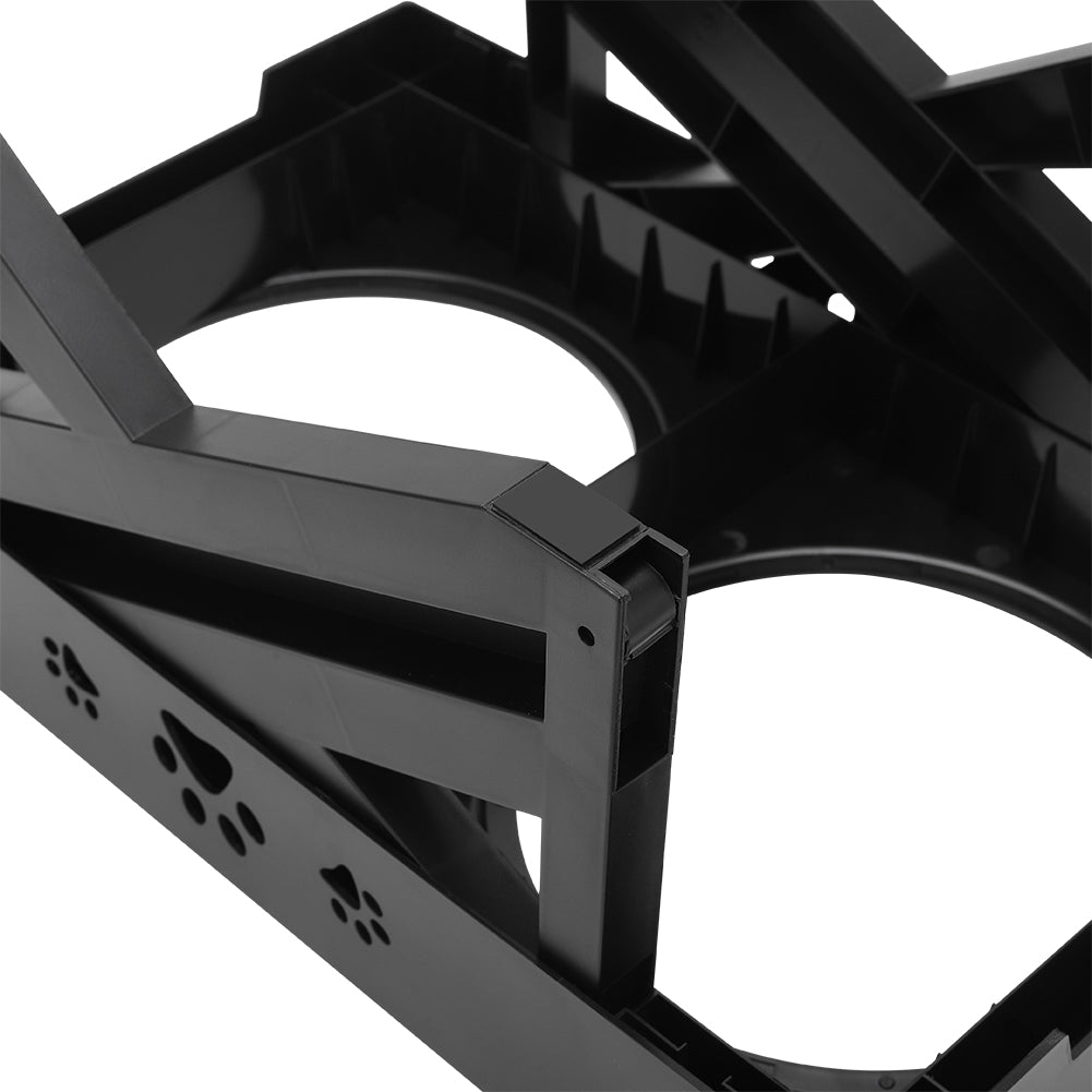 Adjustable Elevated Dog Feeder with 2 Stainless Steel Bowls – Foldable Raised Stand for Food & Water