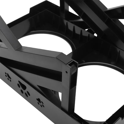 Adjustable Elevated Dog Feeder with 2 Stainless Steel Bowls – Foldable Raised Stand for Food & Water