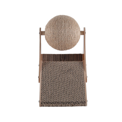 Cat Scratching Board with Interactive Sisal Ball – Durable Freestanding Cat Toy for Healthy Claws and Playtime Fun