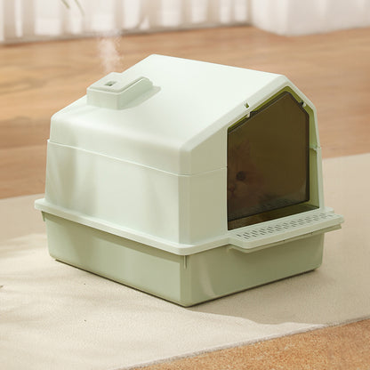 Foldable Enclosed Cat Litter Box with Air Filter – Privacy & Easy Clean Design for Cats