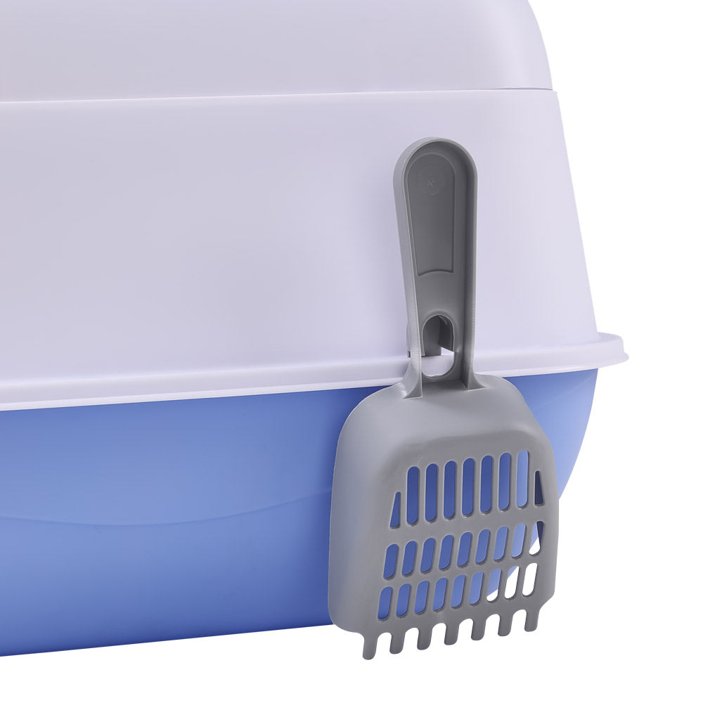 Detachable Cat Litter Box with Deodorising Compartment – Grey & White, Easy-to-Clean Design