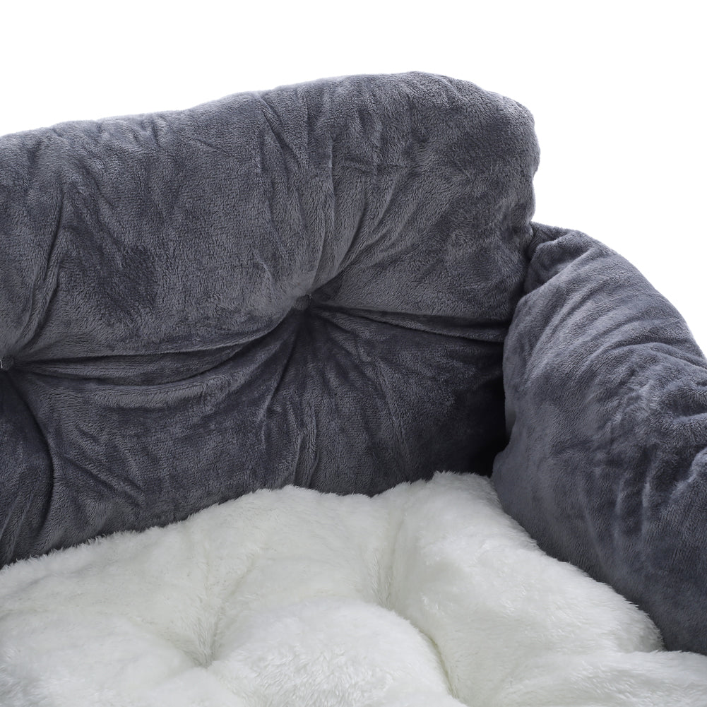 Dog Car Seat Bed for Small to Medium Pets – Travel Booster with Adjustable Strap & Storage Pockets