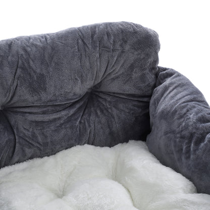 Dog Car Seat Bed for Small to Medium Pets – Travel Booster with Adjustable Strap & Storage Pockets