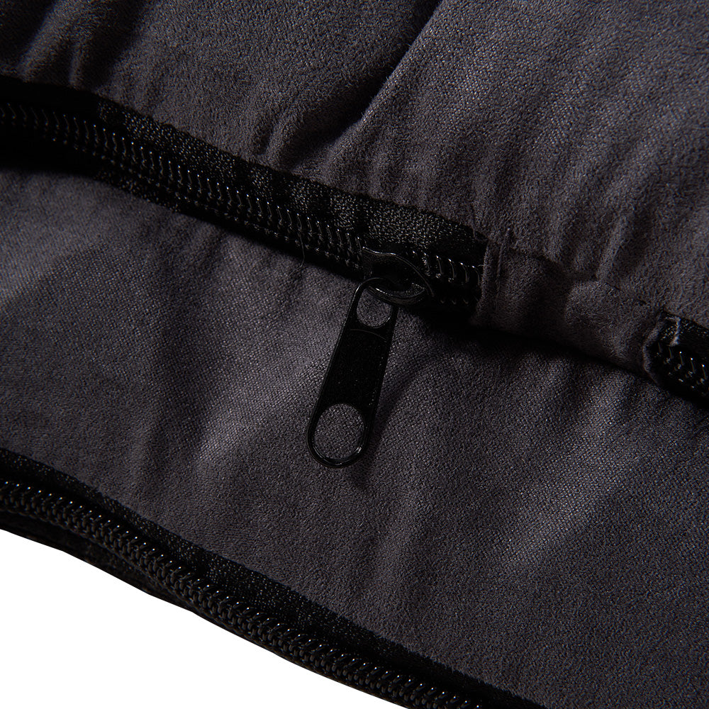 Dark Grey Anti-Slip Pet Bed with Plush Interior & Removable Cover