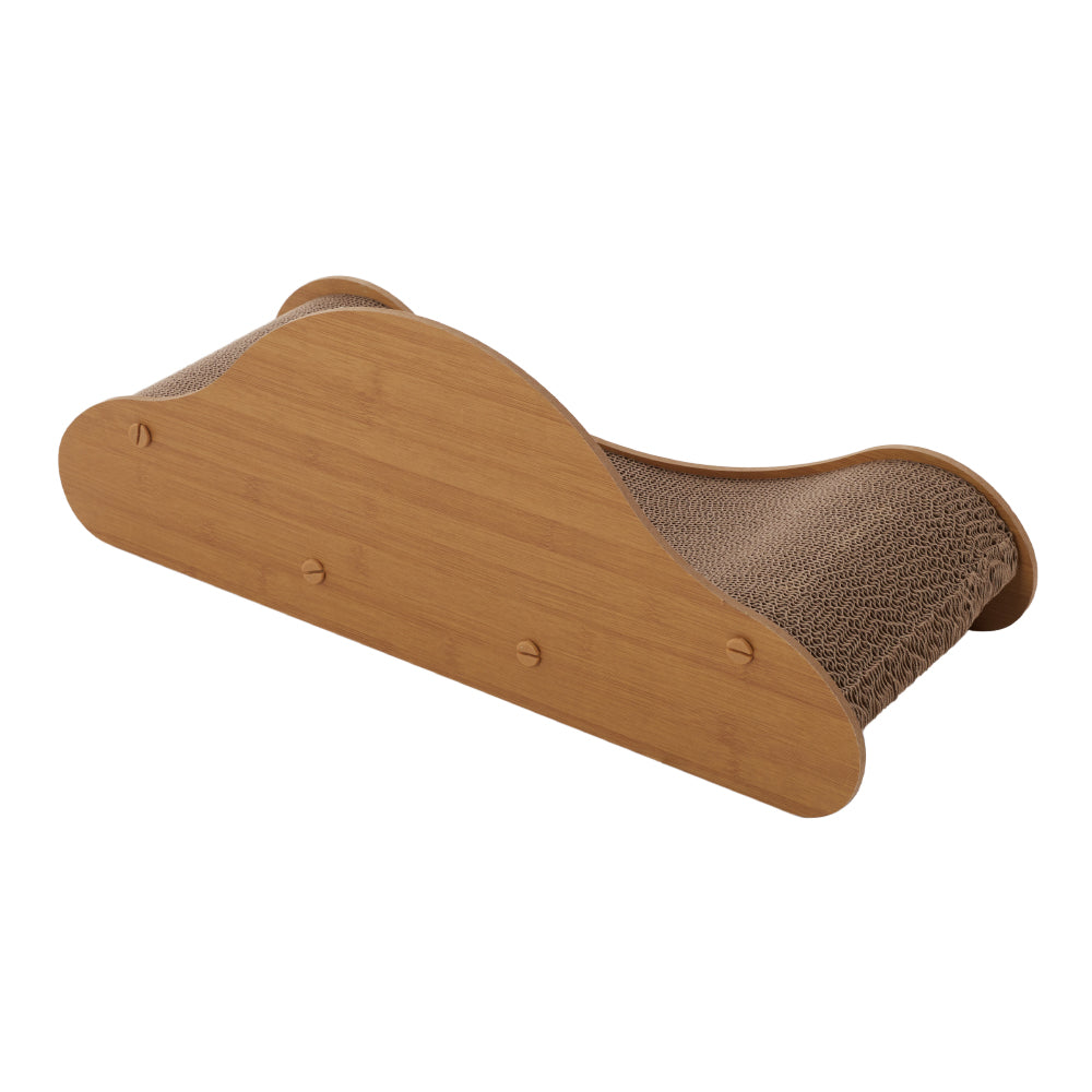Extra-Large Corrugated Cat Scratcher and Lounger – Curved Resting Bed for Indoor Cats