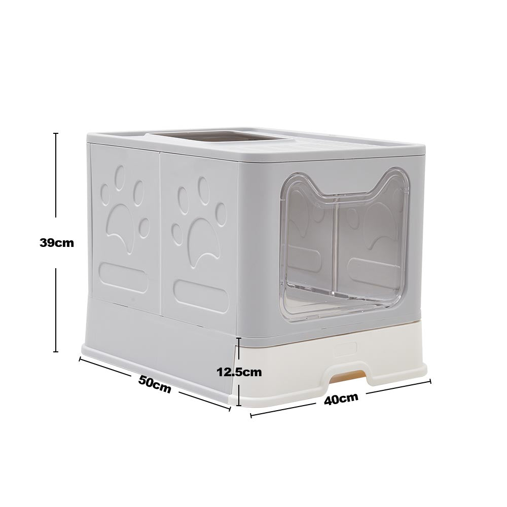 Front-Entry, Top-Opening Foldable Cat Litter Box – Compact, Easy Clean, and Space-Saving Design