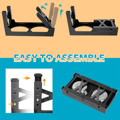 Adjustable Elevated Pet Feeder with 2 Stainless Steel Bowls – Noise-Free, Foldable Design