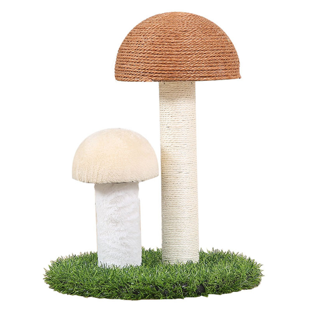 Mushroom-Shaped Cat Scratching Post – Natural Sisal with Playful Grass Base for Kittens & Cats