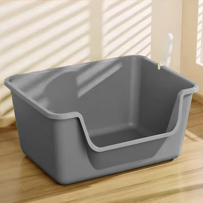 Large Anti-Splash Cat Litter Box with Mat and Scoop – Easy Access & Mess-Free Design